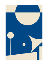 Geometrik Form Bej Mavi N4 - Art Print